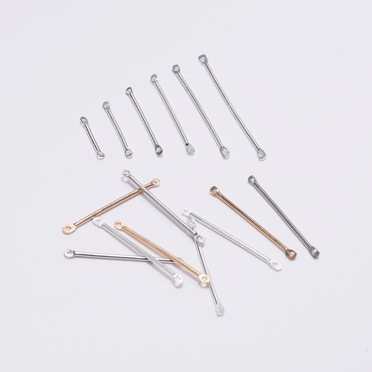 50pcs Hot Selling Multiple Specifications Double Hole Link Rod Cylindrical DIY Simplicity Earrings Small Accessories Wholesale