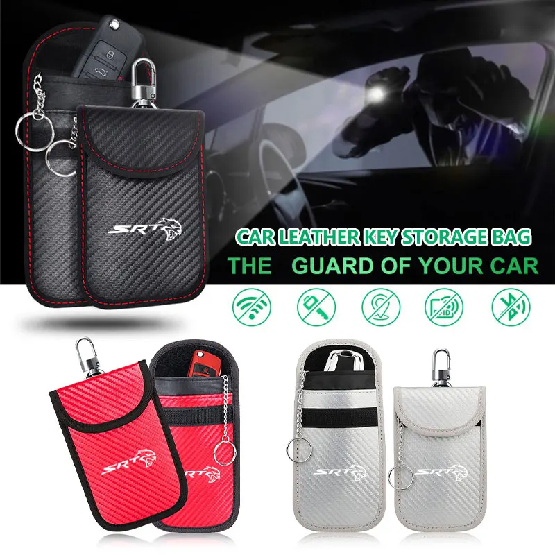Для Dodge Автомобильная сумка для ключей Коробка для ключей Карманный брелок Кожаная выдвижная сумка для ключей SRT Зарядное устройство Hellcat Challenger RAM Journey Caravan