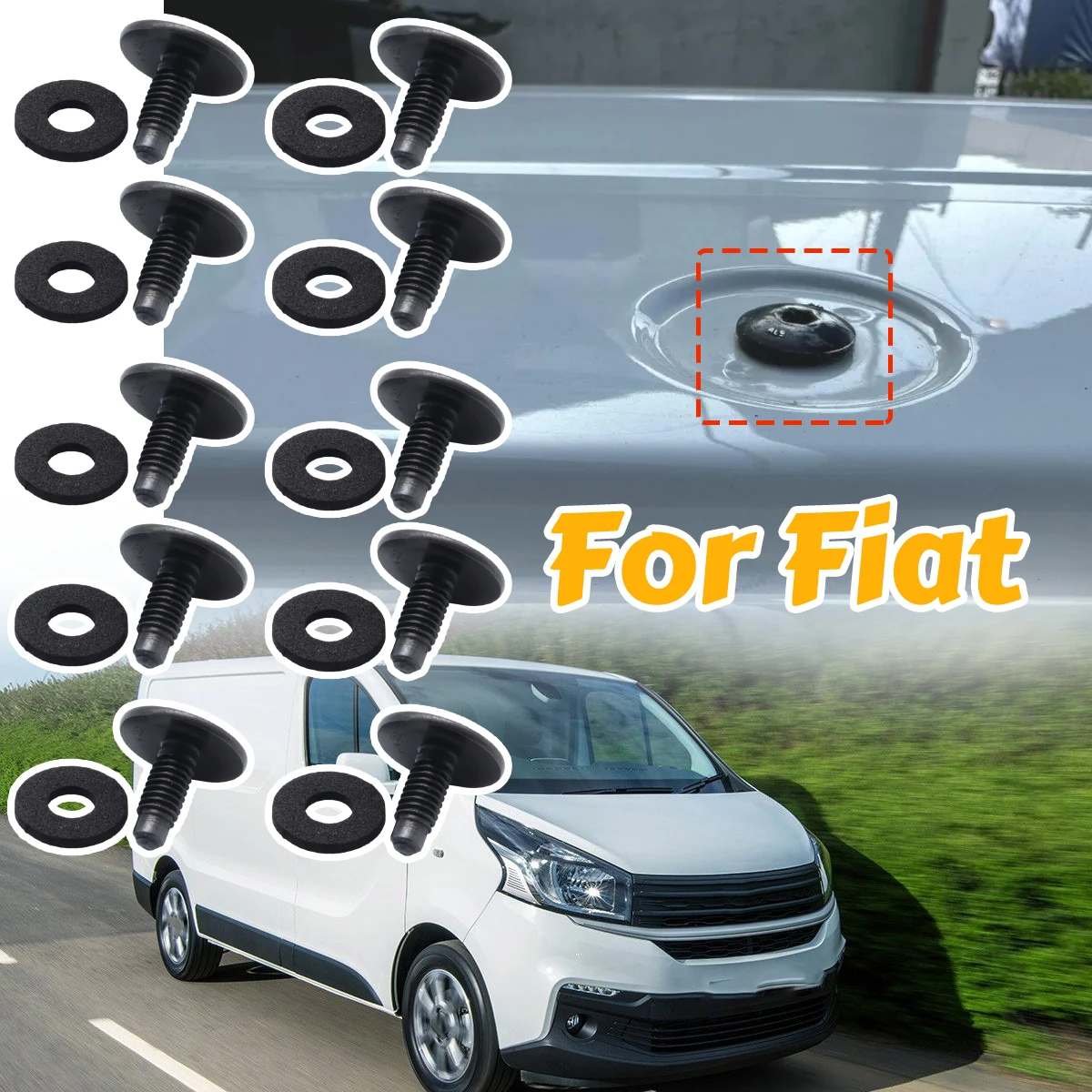 

10set M6 Car Roof Rack Holes Panel Blanking Screws Hex Bolts Sealed for Fiat Talento 2016-2020 Clip WHT006148 Replacement Parts