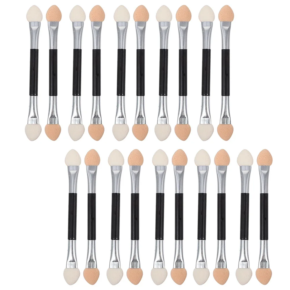 

30pcs Eyeshadow Brushes Makeup Tools Latex Aluminum Dual Sided Applicator Compact Black Handle for Women Beginners Outdoor
