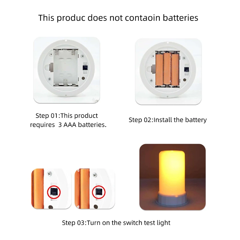 2Pcs LED flame effect light switch control suitable led desktop light Halloween Christmas Party Indoor Decoration Night Light