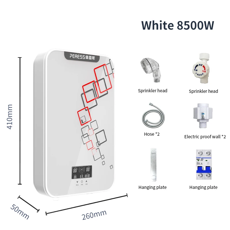 

8000W 220V Intelligent Electric Tankless Water Heater Household Fast Hot Bath Machine Hotel Hot Shower For Barber Salon Shop