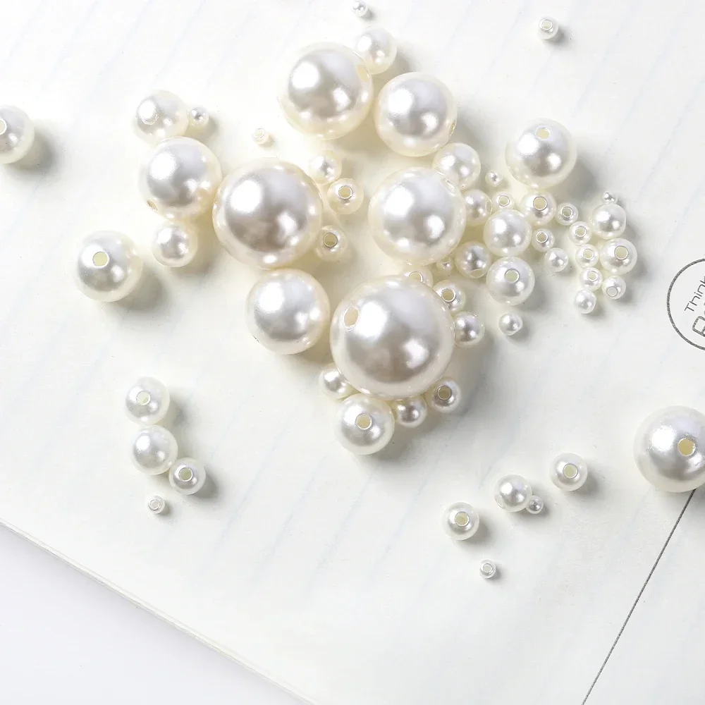 3-20mm Acrylic Spacer Beads Imitation Pearls Round Pearl Loose Beads For Jewelry Making DIY Clothing Phone Chain Accessories