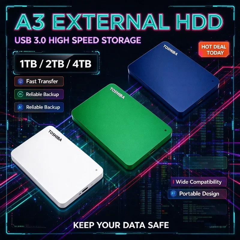 Portable Canvio Ready A3 External Hard Drive USB 3.0 2.5 Inch 1TB/2TB/4TB Compatible For Laptop Mac Android New High-Speed Fast