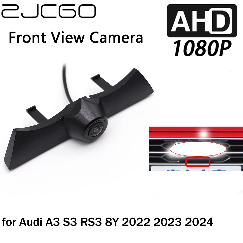 

ZJCGO Car Front View LOGO Parking Camera AHD 1080P Night Vision for Audi A3 S3 RS3 8Y 2022 2023 2024