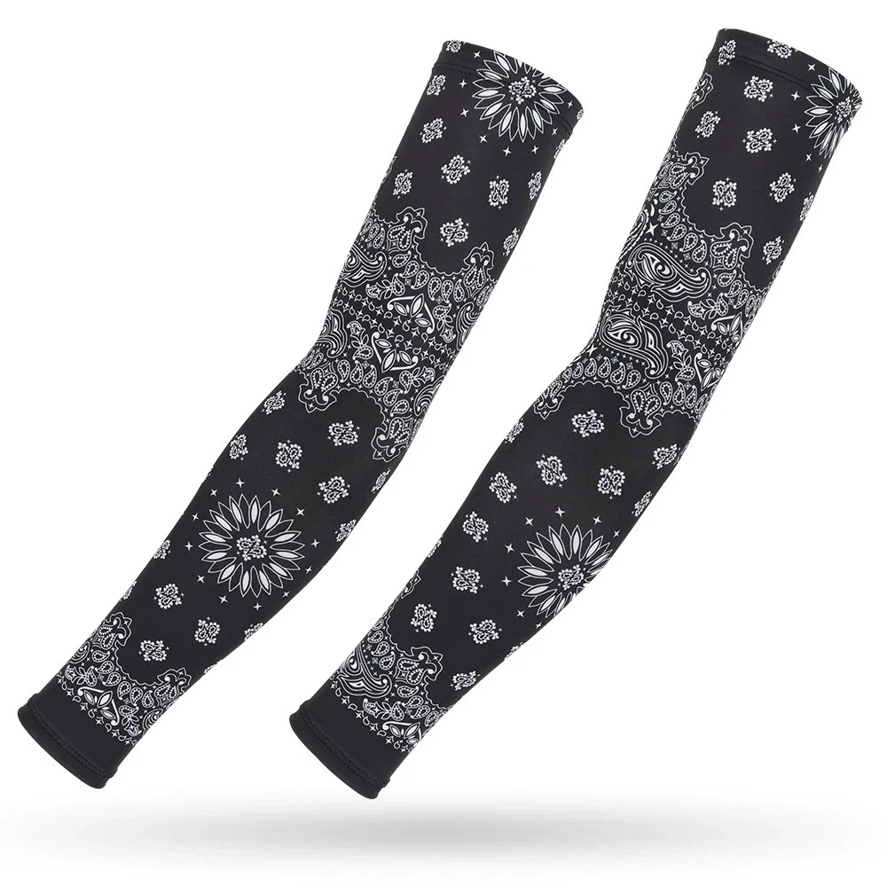 

Bicycle Arm Sleeves Ice Silk Sun UV Protection Paisley Cycling Arm Cover Breathable Quick-dry Sports Running Fitness Arm Warmers