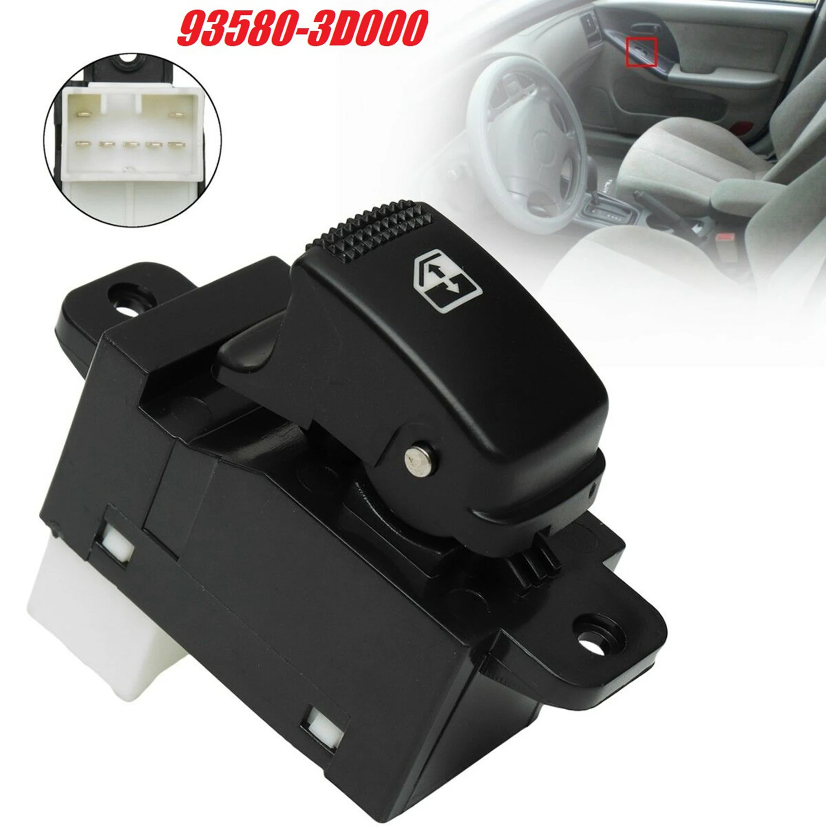 สวิตช์กระจกไฟฟ้าด้านผู้โดยสารสำหรับ Hyundai Elantra Sonata Kia Rio 93580-3D000
