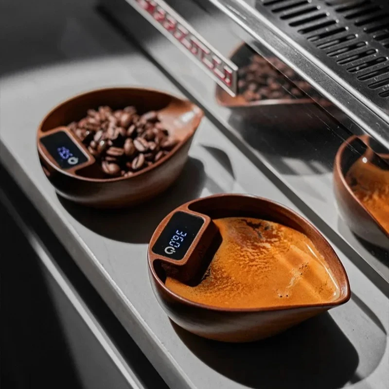 

walnut hand brewed electronic bean plate espresso re-display plate