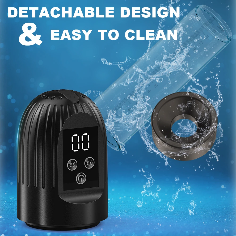 Electric Penis Enlargement Pump Waterproof Automatic Vacuum Therapy Massage Men Sex Toy for Cock Enlargement With Digital Count view 3