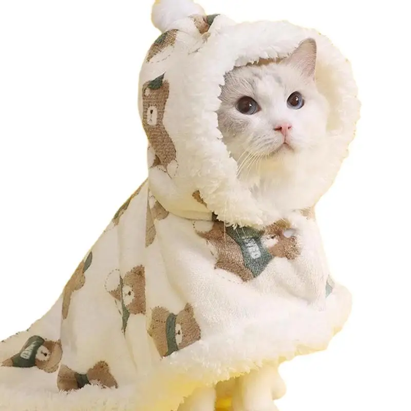 Dog Clothes Winter Warm Cape Method Fight Corgi Schnauzer Bear Cat Blanket Pet Clothes Hooded Cloak Puppy Accessories