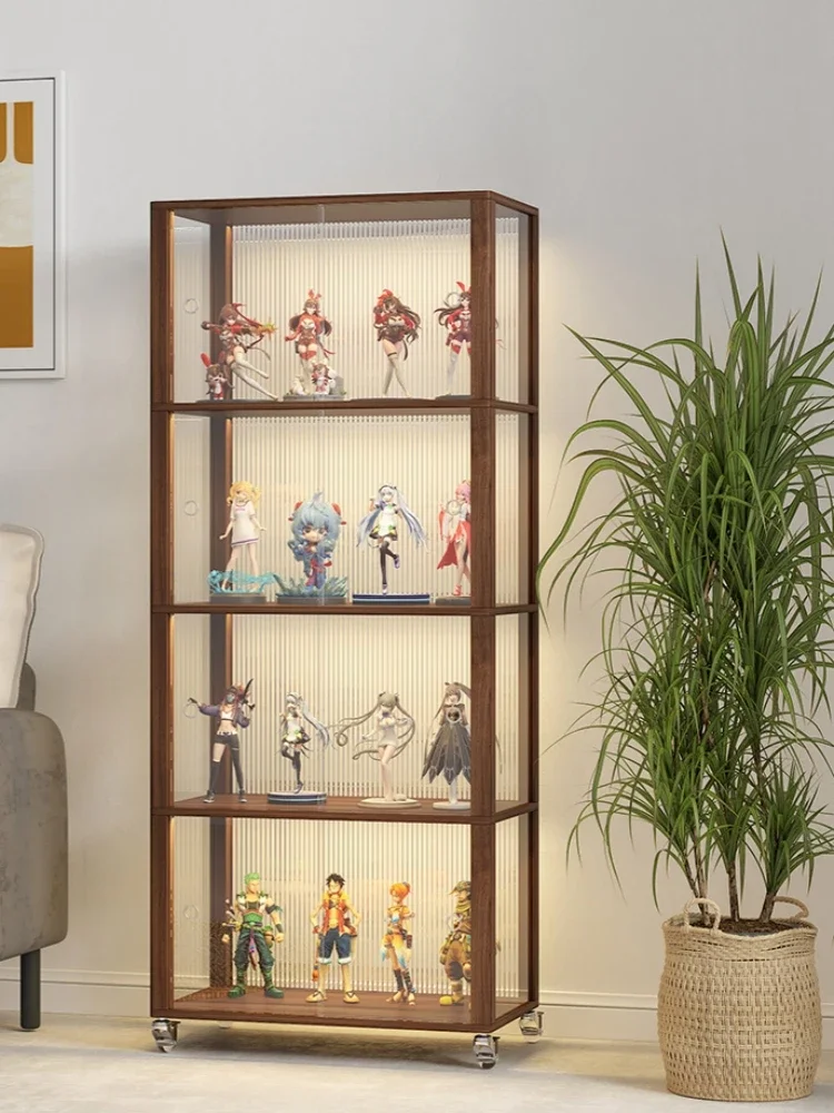 Solid Wood Storage Box, Storage Display Stand, Manual Storage Box, Transparent, Dustproof, Model Cabinet, Toy Shelf