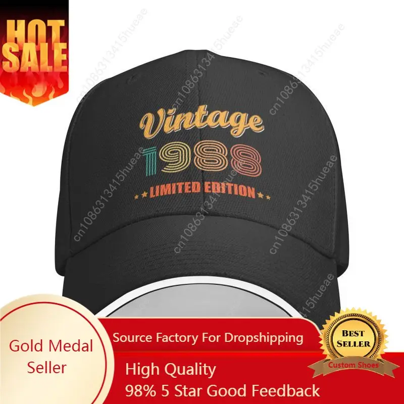 

Custom Vintage 1988 Limited Edition Birthday Baseball Cap Men Women Adjustable Dad Hat Outdoor