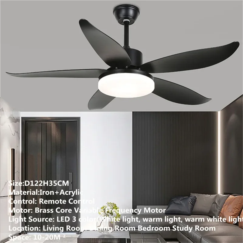 TEMAR Modern Fan Light Luxury Living Room Restaurant Bedroom Study LED Ceiling Fan Light Remote Electric Fan Light image 6
