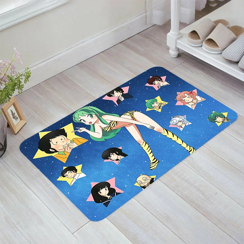 Urusei Yatsura Anime Floor Mat Rugs Aesthetic Room Decoration Balcony Doormat Entrance Door Carpets Home Kitchen Rug Foot Carpet