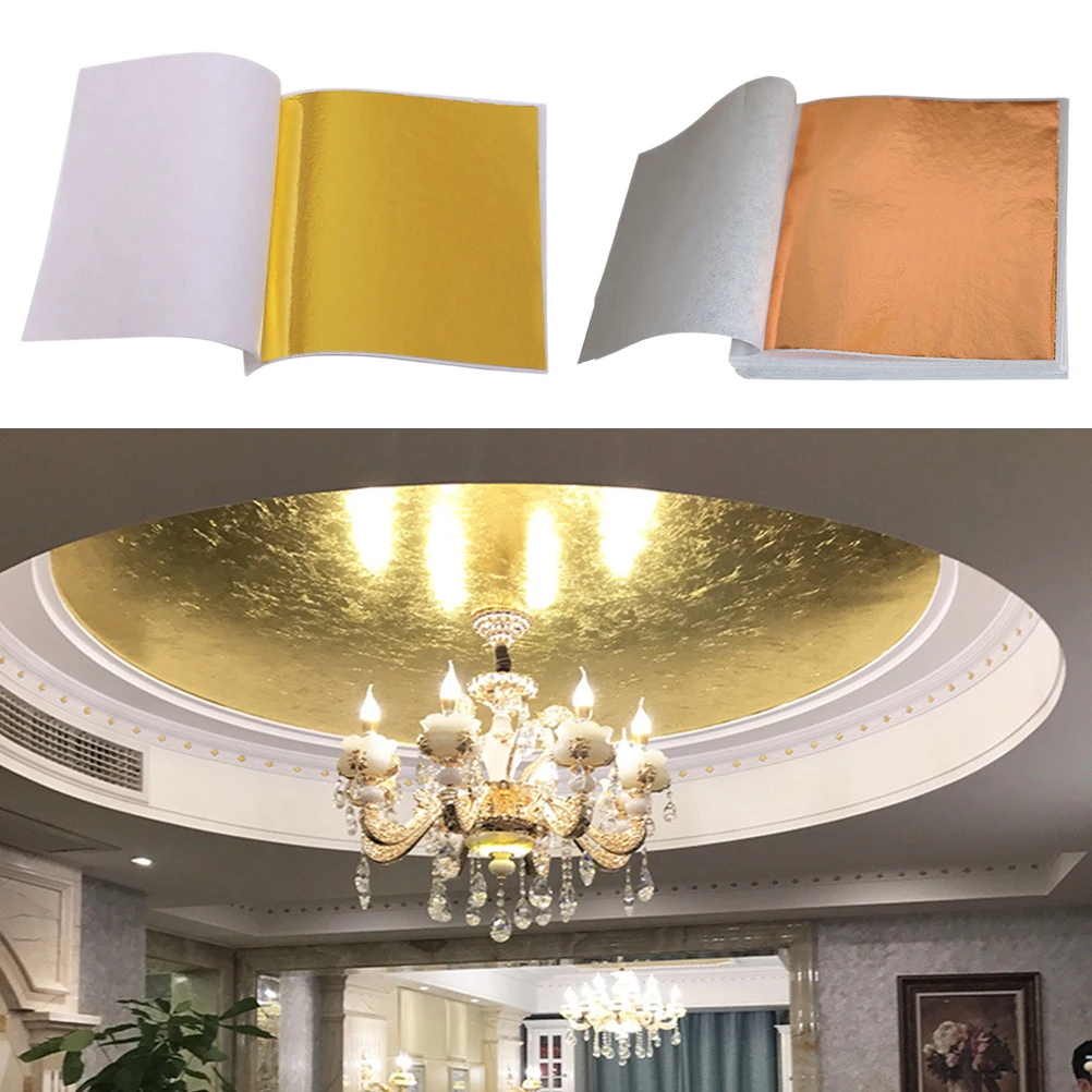 

200pcs Imitation Foil Paper 100 Sheets Rose Gold Gold Craft Foil Art Gilding Decor Manicure Clay Crafting Decoration