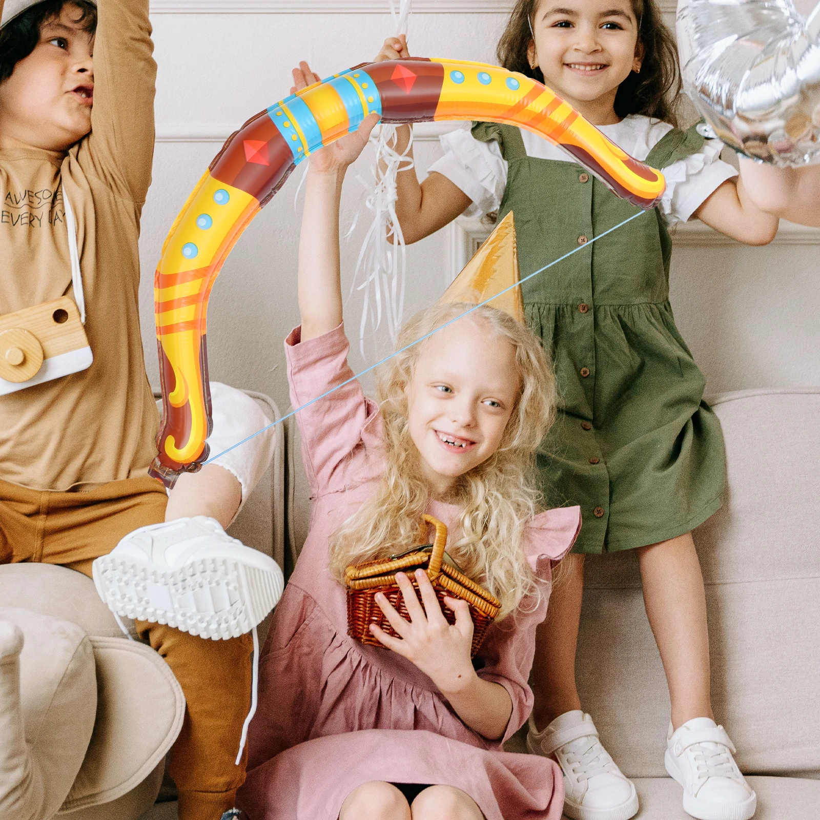 

4pcs Bow Arrow Balloons Aluminum Foil Party Decorations Birthday Festival Supplies Wall Door Window Ceiling Decor Theme