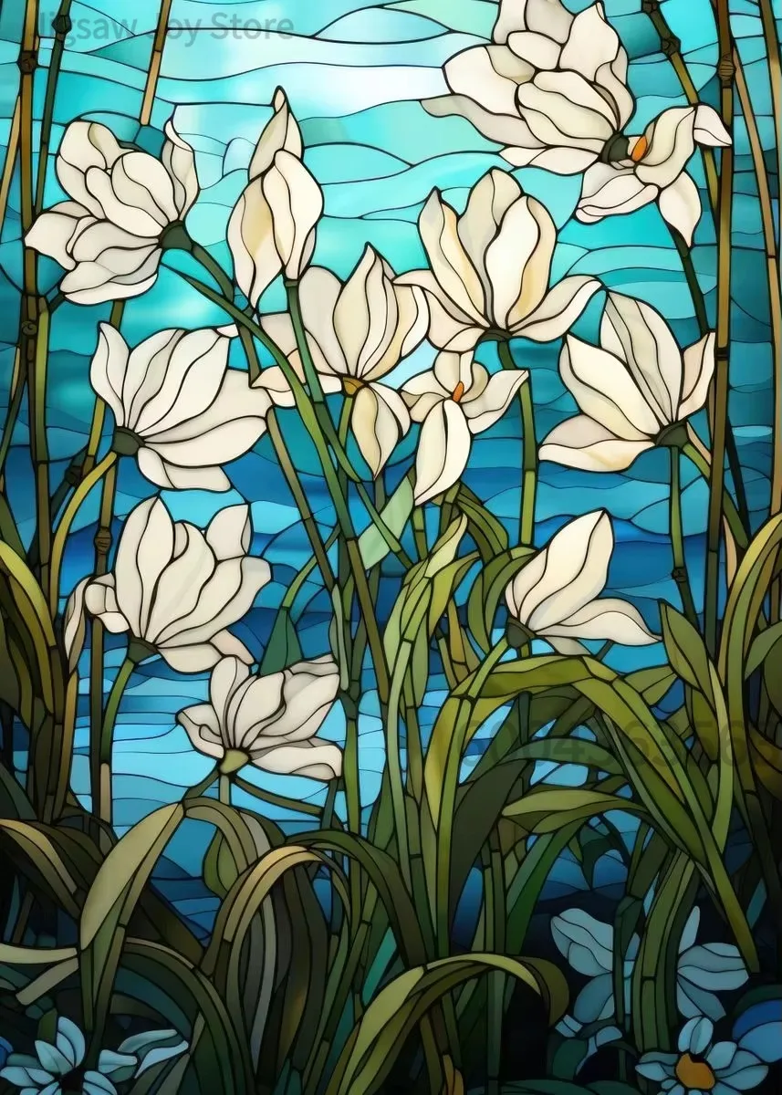 Beautiful Mosaic Art Style Landscape & Botanical Garden Mosaic Puzzle Stress Relief Desktop Ornament Hobby Collection