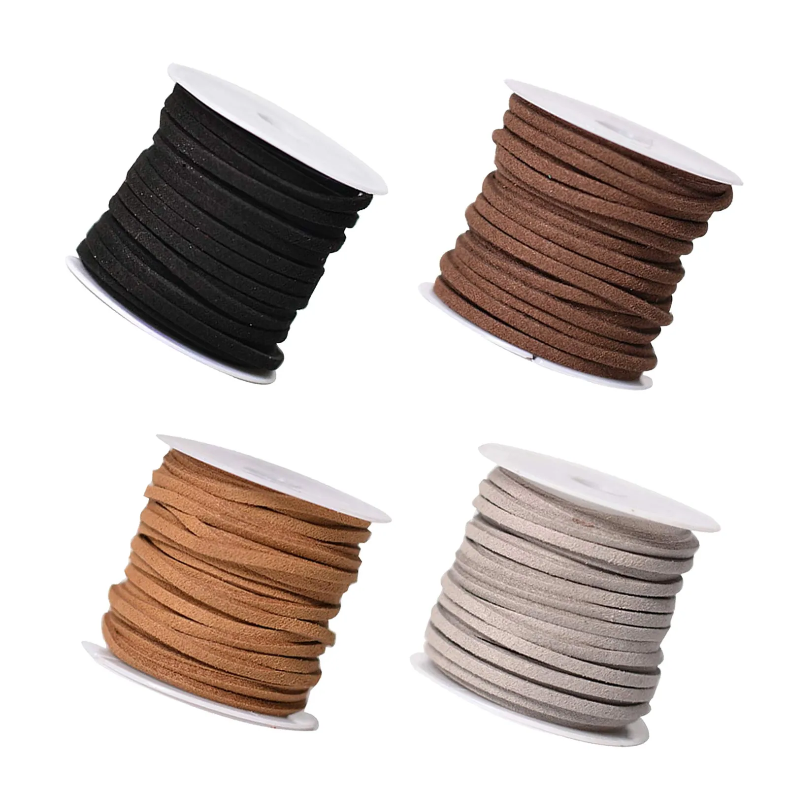 

4 шт. искусственных замшевых шнуров-лент, двусторонних, для изготовления ожерелий, браслетов, рукоделия и бисероплетения