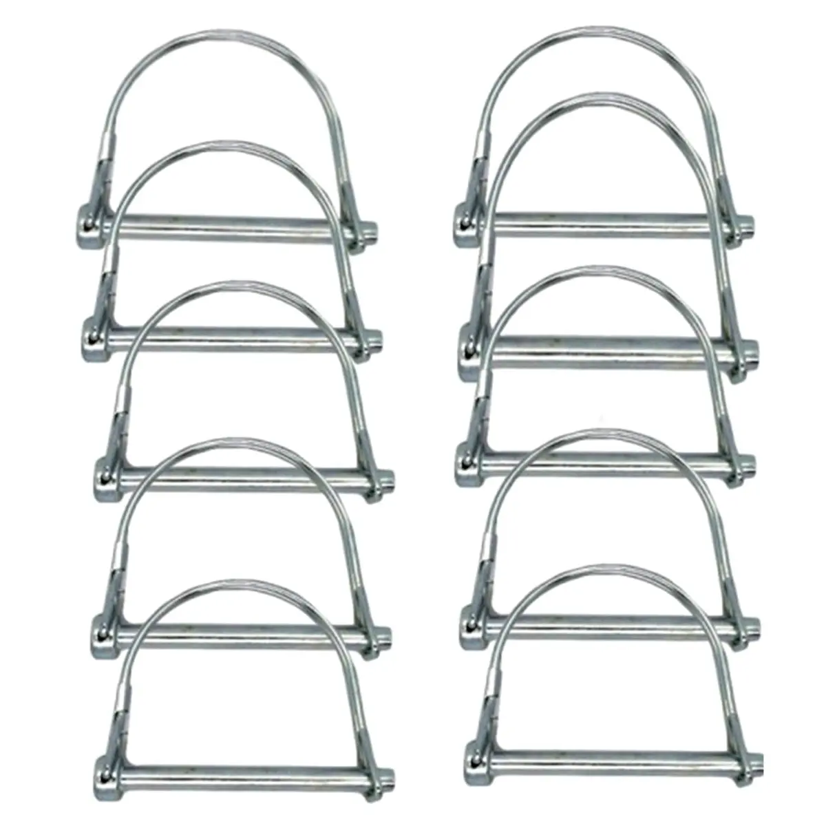 Y17A 10pcs 6x70mm Shaft Locking Pin W Ear Arch D Shape Trailer Shaft Locking Pin Safety Coupler Pin for Car Boat/FarmTrailers