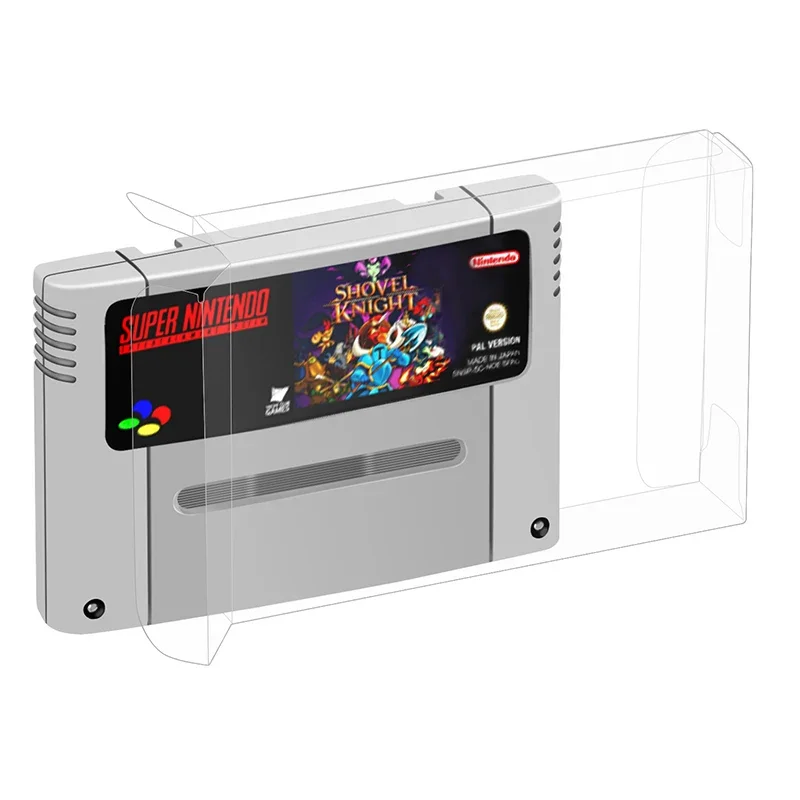 10pcs/50PCS Game Card Cartridge Protector Box Sleeve Case for Super SNES PAL Games Display Case