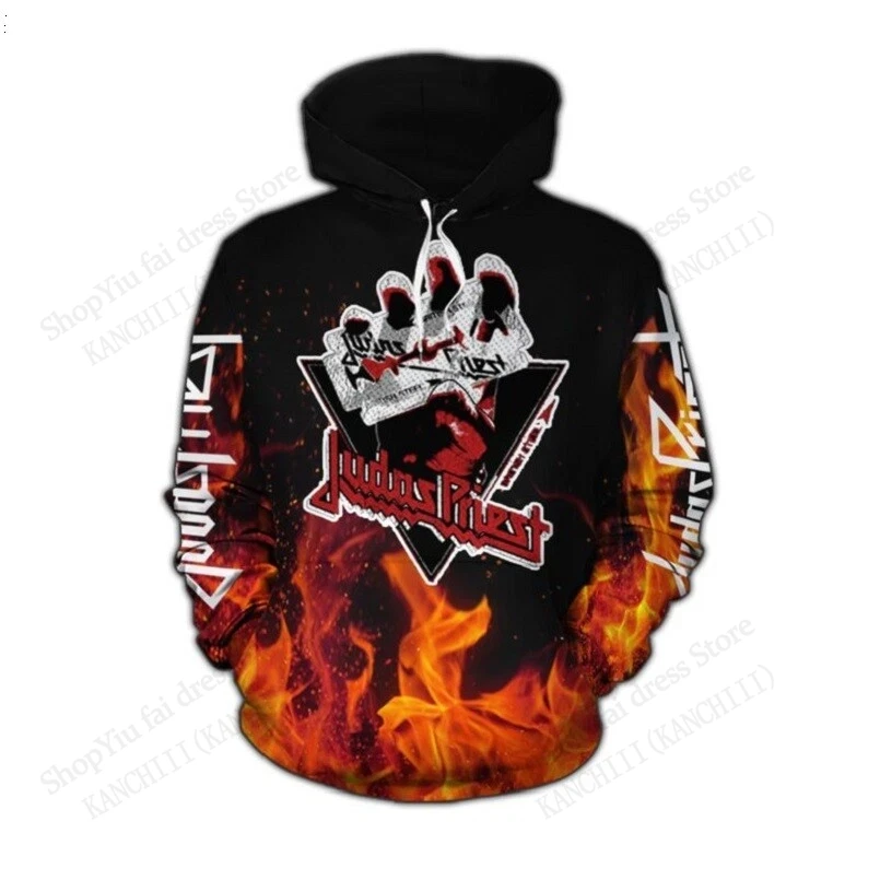 Men Hoodies Rock Judas Priest Band 3d Print Graphic Hoodie Men Women Fashion Oversized Hoodies Sweatshirt Coat Unisex Jackets