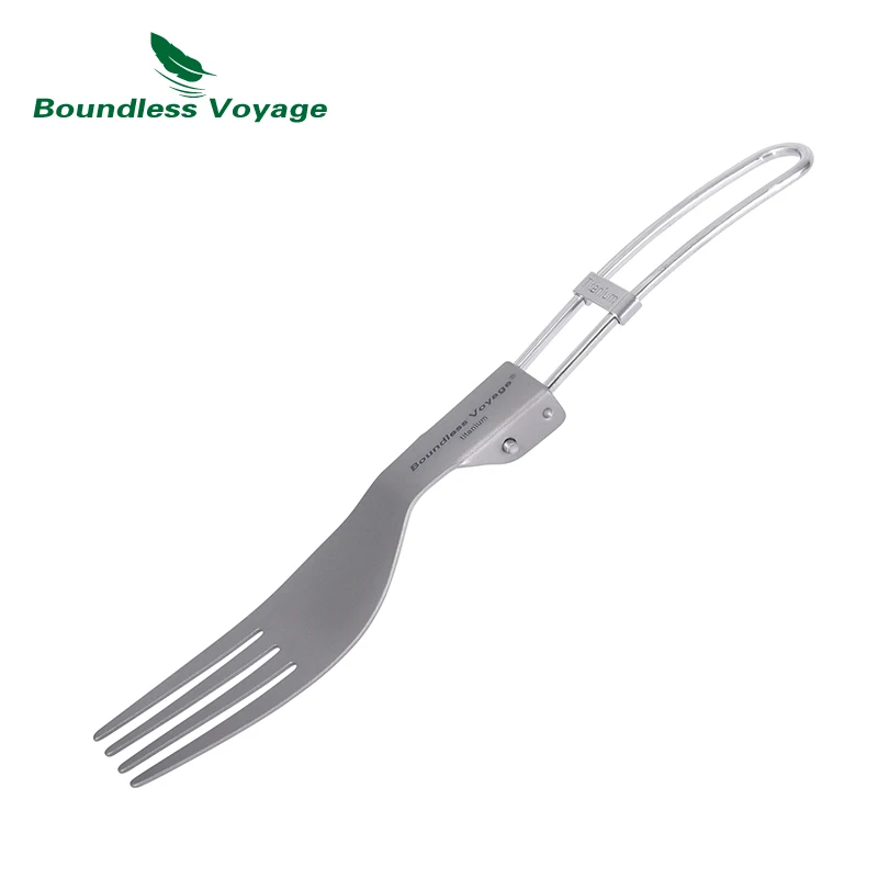 Titanium Camping Tableware Portable Cutlery Folding Spoon Fork Spork Chopsticks Outdoor Picnic Flatware Set Boundless Voyage Hot