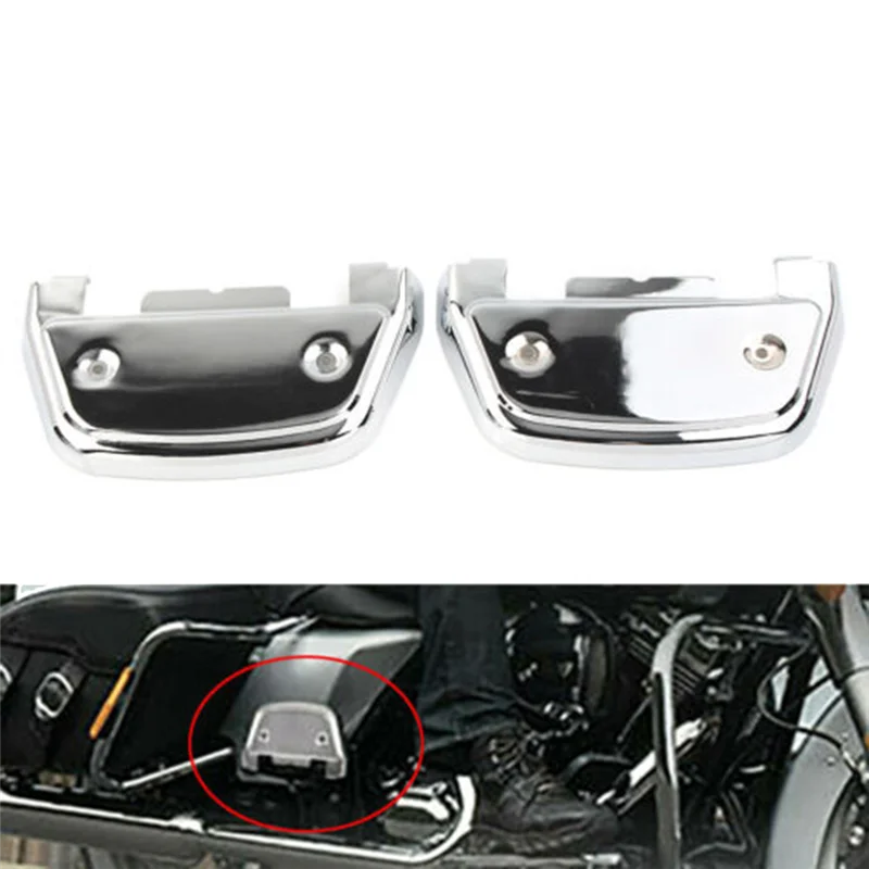 Motorcycle Passenger Footboard Covers for Harley Electra Glide Street Glide Road Ultra Softail Chrome D-Shaped Foot Cap