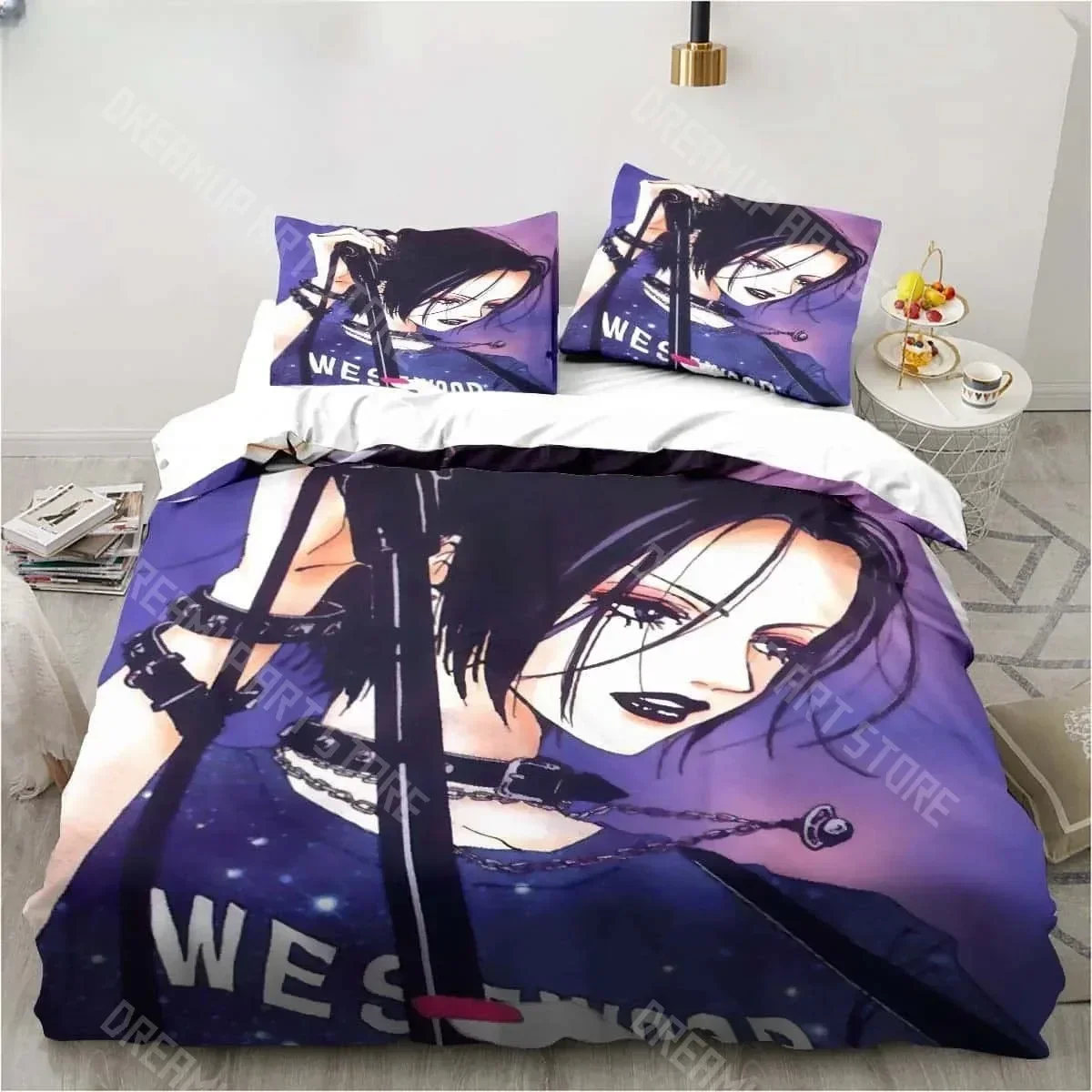 3D Printed Black Stone NANA Bedding Set for Boys Girls Duvet Cover Pillowcase Twin Queen King Full Single Double Sizes