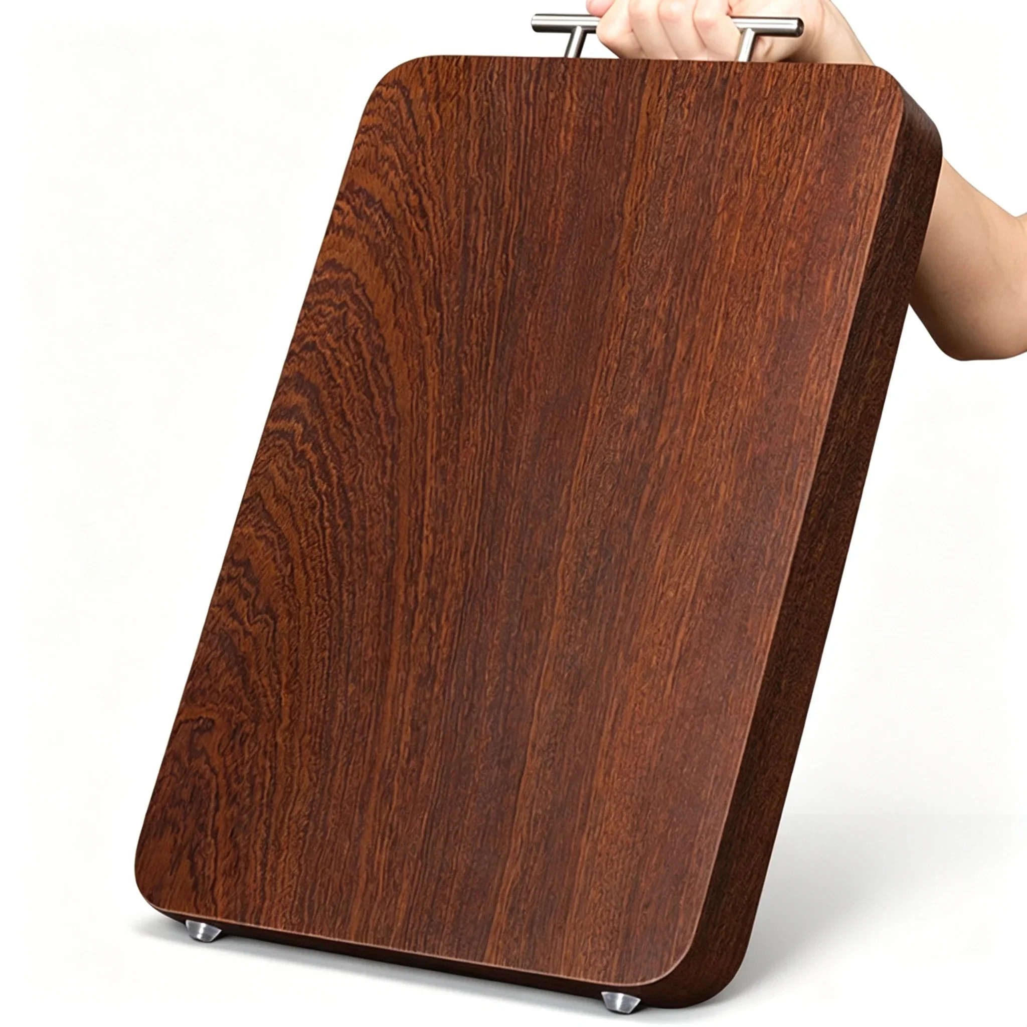 Hand-Polished Solid Wood Cutting Board , Antibacterial & Mold-Resistant, No Harm to Hands, with Upgraded Alloy Handle
