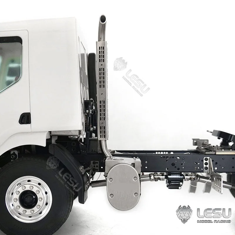 LESU Modell-Auspuffrohr für Tamiya 1/14 LKW-Modell Spielzeug Schlamm-LKW Fe/Vm Metall-Auspufftank G-6110 Modifikation – Detail 2