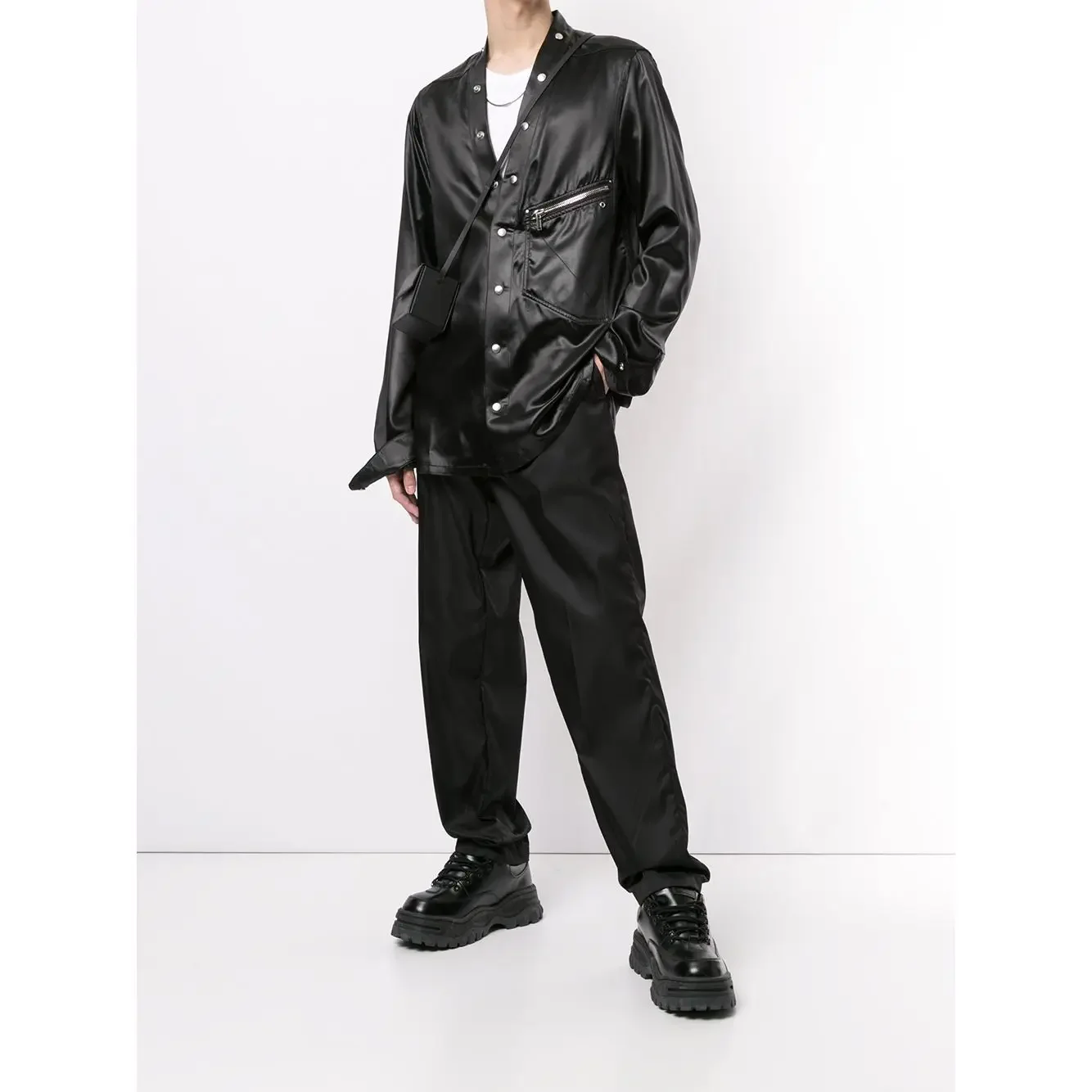 S-6XL 2024 New Men's Clothing Hair Stylist Show Personality snap Fastener Stage Long Sleeve Shirt Plus Size Singer Costumes