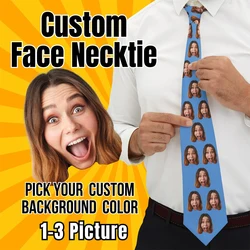 Cravate de visage personnalisé amusant pour hommes et femmes, impression 3D, photo, logo, mode, nouveau polyester, bar, club, fête, cadeau de vacances, neutre