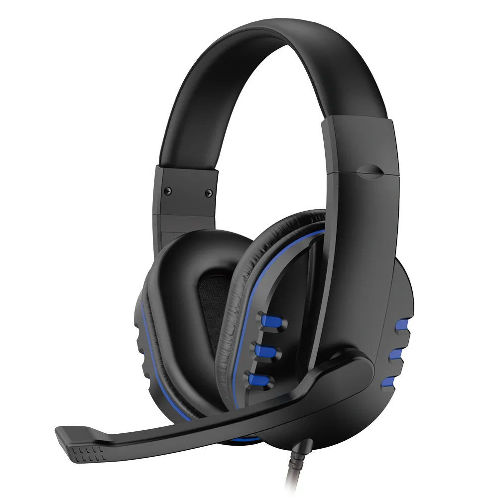 3,5-mm-Audiokabelkopfhörer Kabel gebundene Gaming-Headset-Kopfhörer Bass musik für ps4-Spielstation 4-Gamer-Computer mit Mikrofon