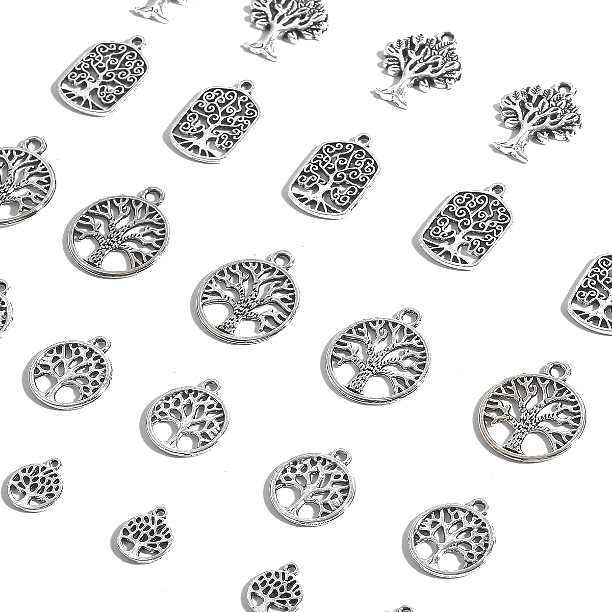 Antique Silver Plated Connectors Beads Hollow Branches Leaves Bead For DIY Earrings Bracelet Necklace Pendants Jewelry Making - view 4