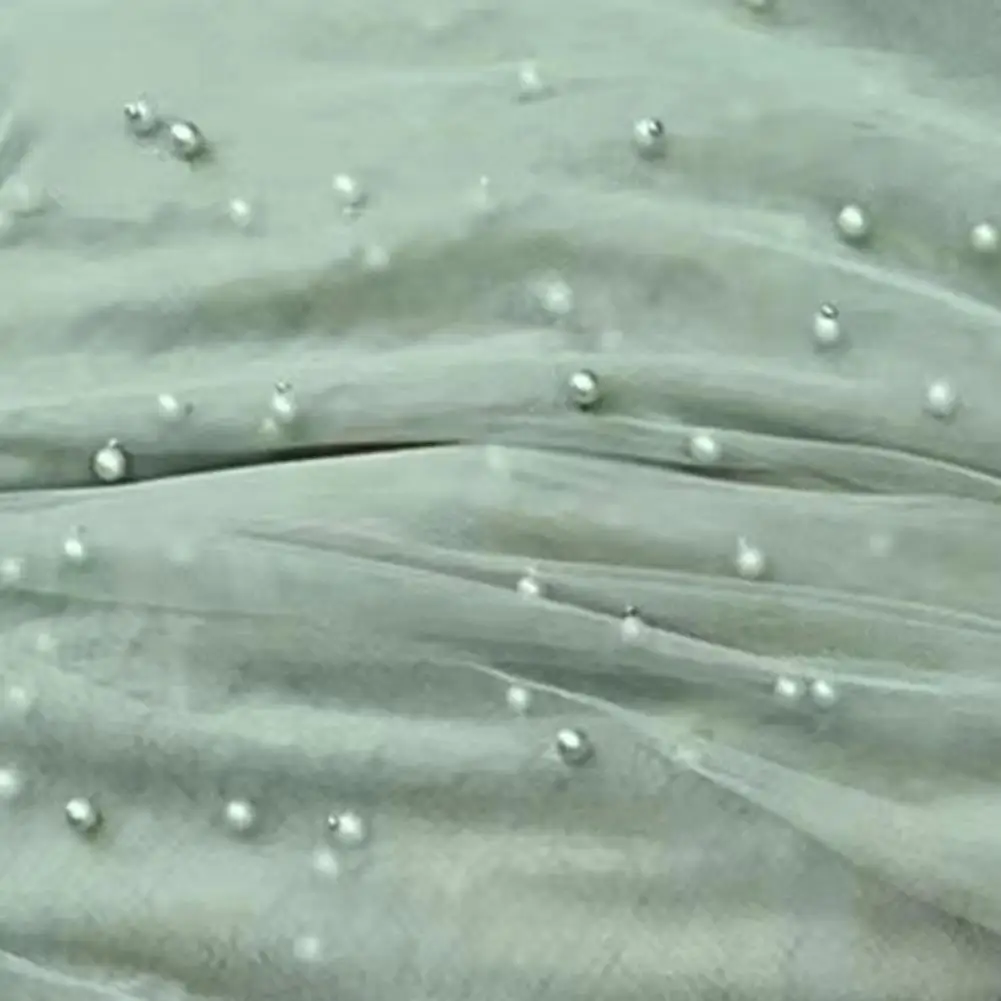 Gauze Table Runner Faux Pearl Table Runner Sheer Tulle Fabric Gauze Centerpiece Decor for Wedding Birthday Party Baby Shower