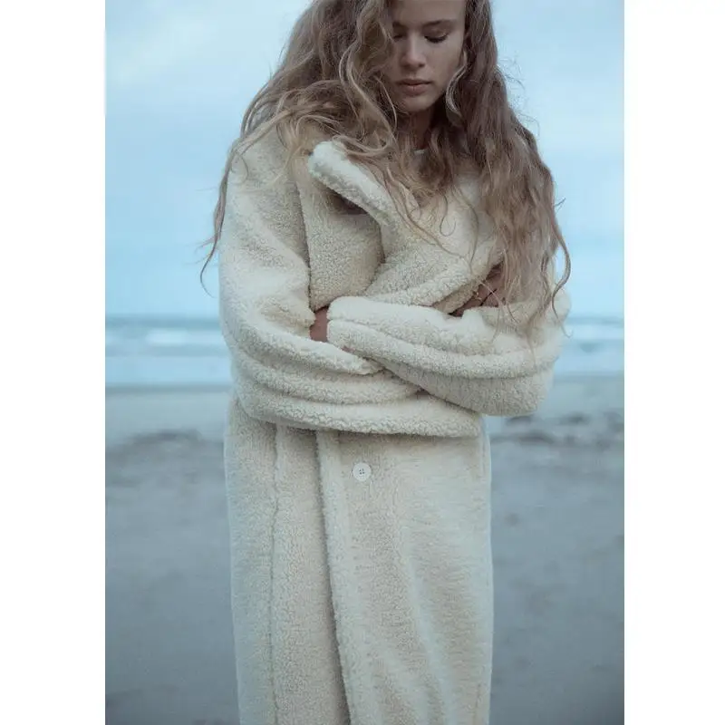 معطف نسائي طويل جديد لفصلي الخريف والشتاء، بتصميم كاجوال دافئ مع ياقة وأكمام طويلة، مصنوع من الصوف، قصة مستقيمة مناسبة للتنقل... #4