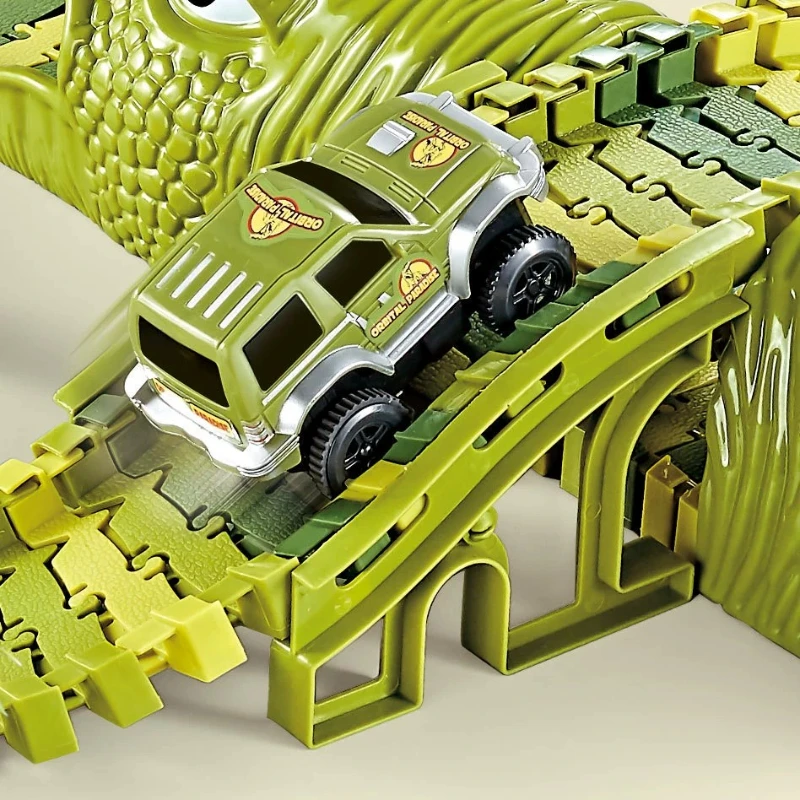 1/2/3 قطعة ألعاب سيارات السكك الحديدية البلاستيكية العالمية مناسبة لتجميع الديناصورات بيند مرنة سباق المسار لعب للأطفال الهدايا #4