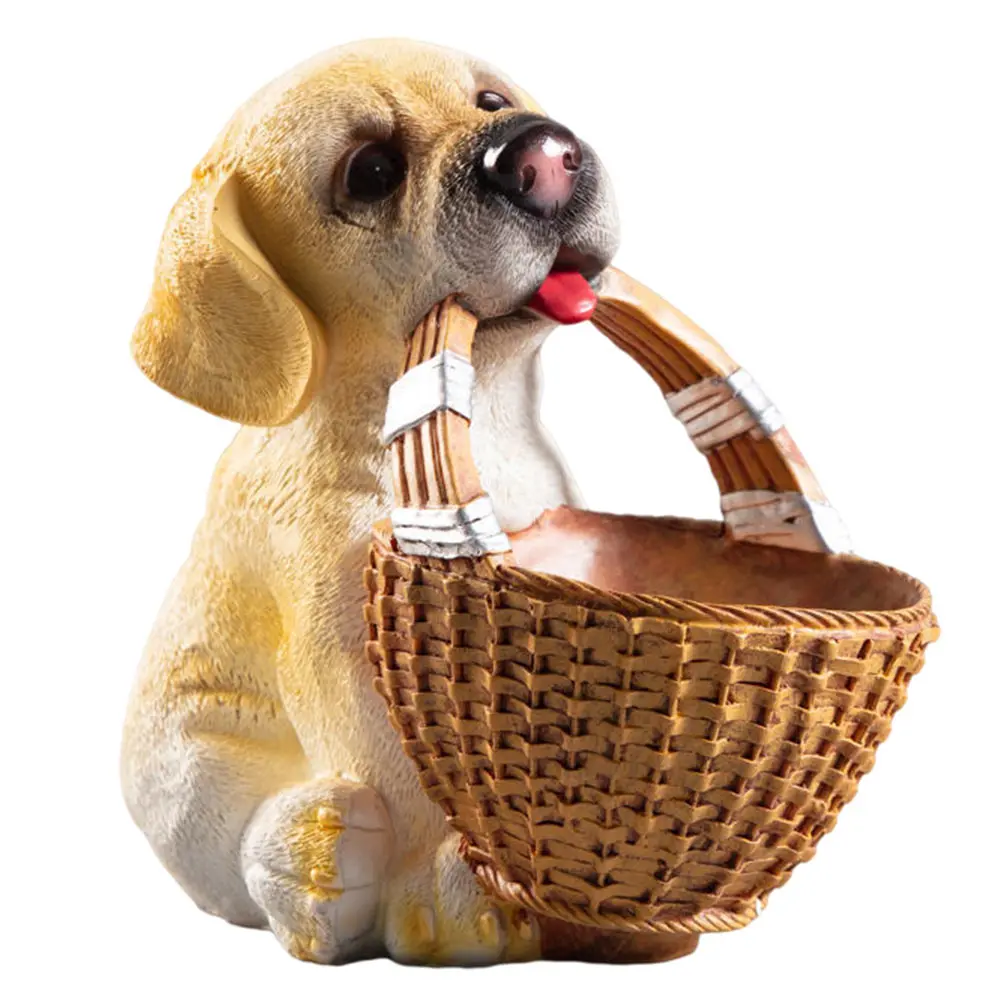 

1pc Dog Decor Resin Craft Desktop Organiser Safe Box Material Home Entryway Storage Box Office Accessories Storage