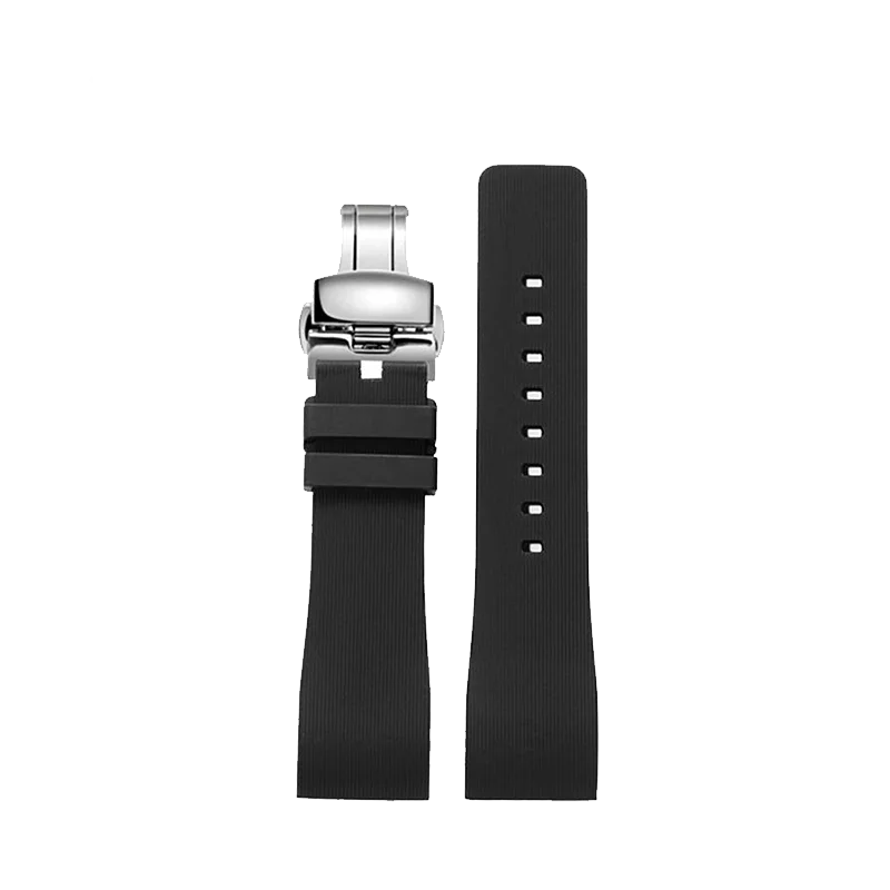 繊細な選択された上品なシリコン時計バンド 20 23 ミリメートルカルティエサントスサンドラバーバンド男性女性スタイルスチールバックルストラップ