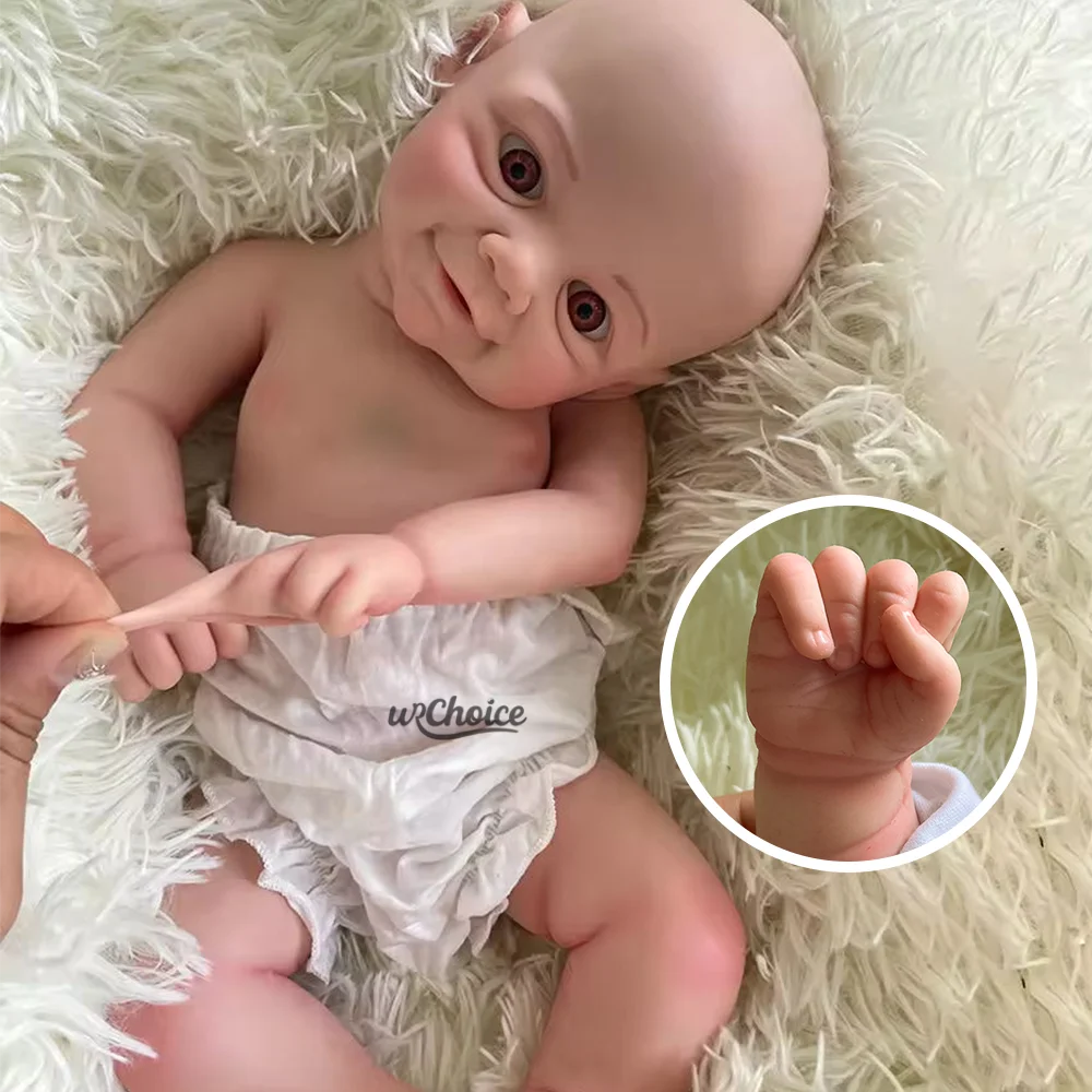 17 "ناعمة رائعتين سيليكون تولد من جديد دمية طفل رسمت باليد عمل فني رائع الوليد لحديثي الولادة جمع دمية عشاق الدمى