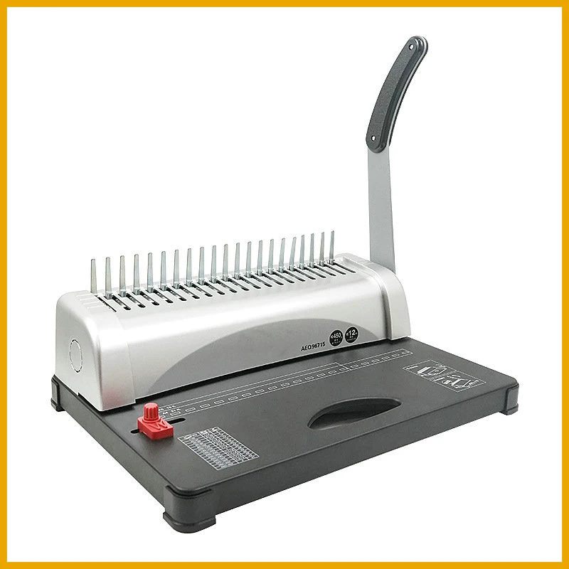 New Binding Machine Comb Binding Machine 21Holes Binding 450 Sheets Book Binder Machine with 100 PCS 3/8'' Comb Binding Spines
