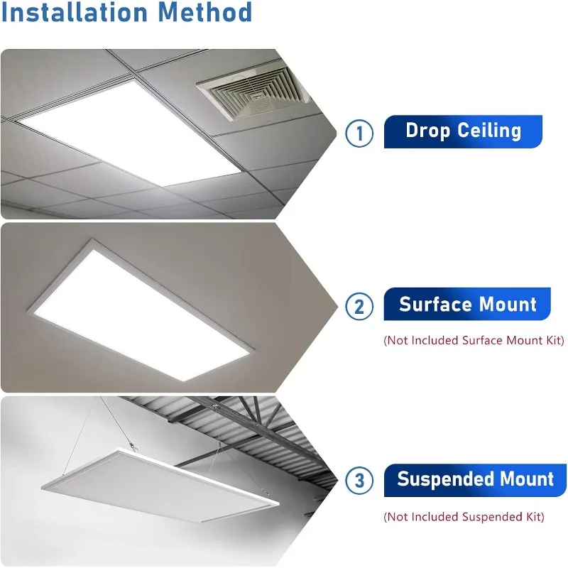 home.42 Pack 2x4 LED Drop Ceiling Light Fixture Flat Panel, 0-10V Dimmable, 30/40/50W Selectable, 3000K 4000K 5000K Switchable,