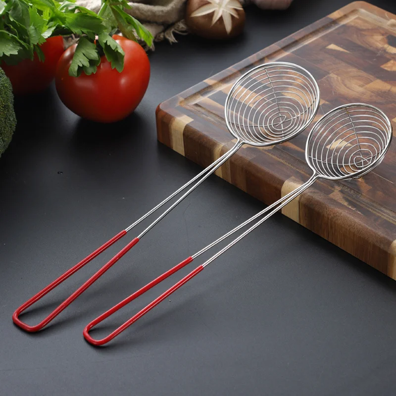 Kitchen Long Handle Stainless Steel Colander Durable French Fries Strainer Skimmer Filter Cooking Tools