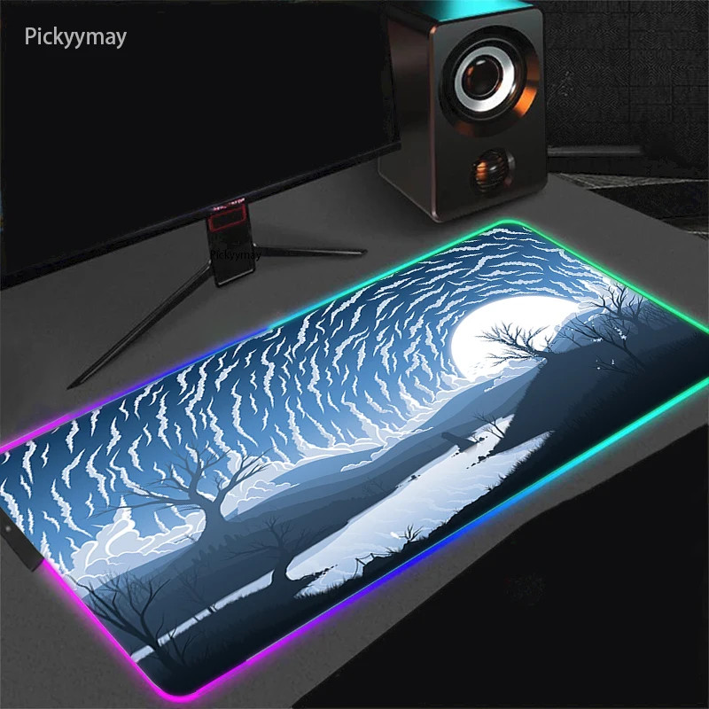 

Large LED Desk Mats XXL Computer RGB Mousepad Fantasy Scenery 90x40cm Backlight Mouse Mat Table Pad Gamer Luminous Mousepads