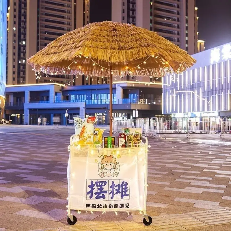Imitation thatch umbrella camping wind agritainment decoration milk tea shop props photography props balcony garden decoration