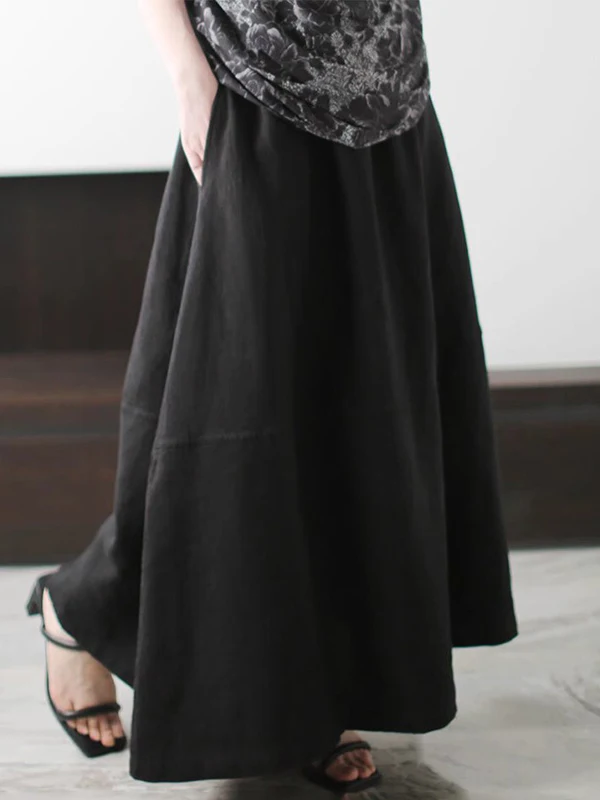 

Художественная женская юбка большого размера f-длины в стиле пэчворк, свободная эластичная талия, однотонная утягивающая летняя длинная юбка трапециевидной формы