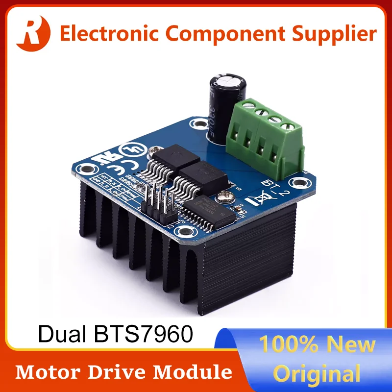 Dual BTS7960 DC6V-27V 43A High-power H-bridge Intelligent Vehicle Motor Drive Board Module Current Limiting Control