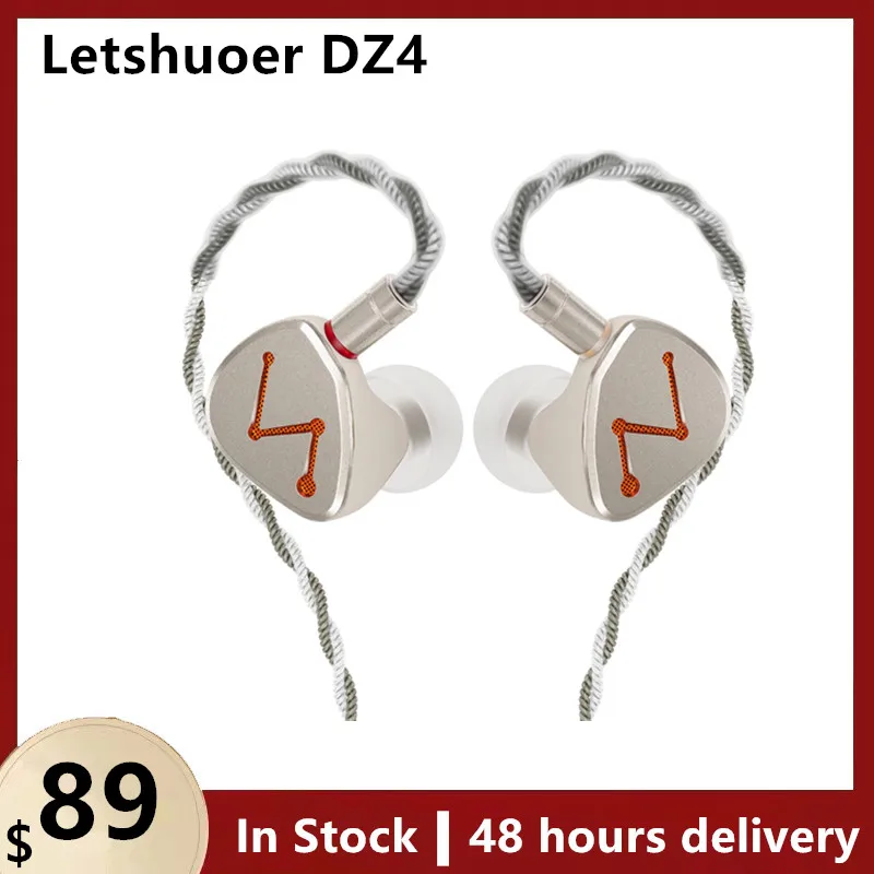 

LetShuoer DZ4 3DD+1PR Hi-Fi In Ear Earphones Earbuds IEM 3.5mm With Detachable 0.78mm 2Pin Cable Semi-Open Design Pre-order