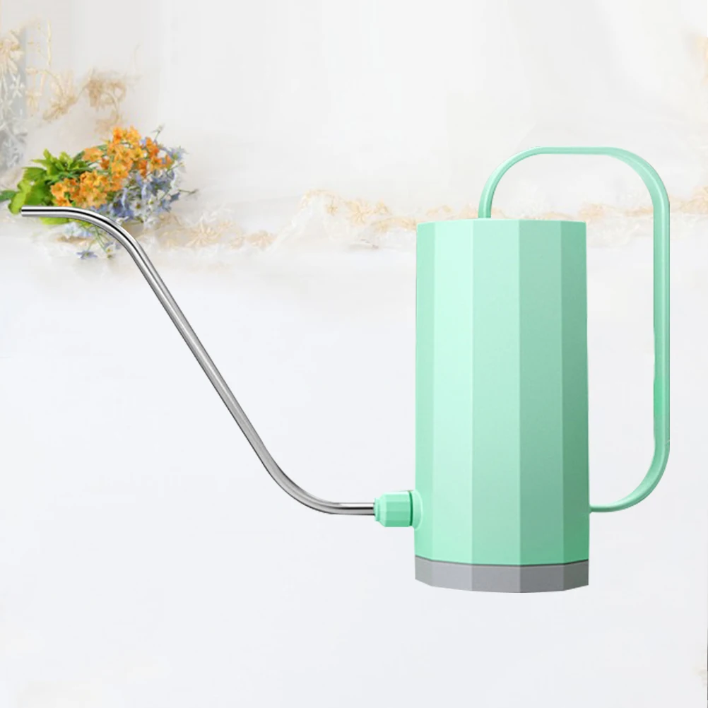 

1pc 1200Ml Plastic Can Lightweight Long Spout Garden Watering Can For Plants Household Portable Watering Pot Mint Green