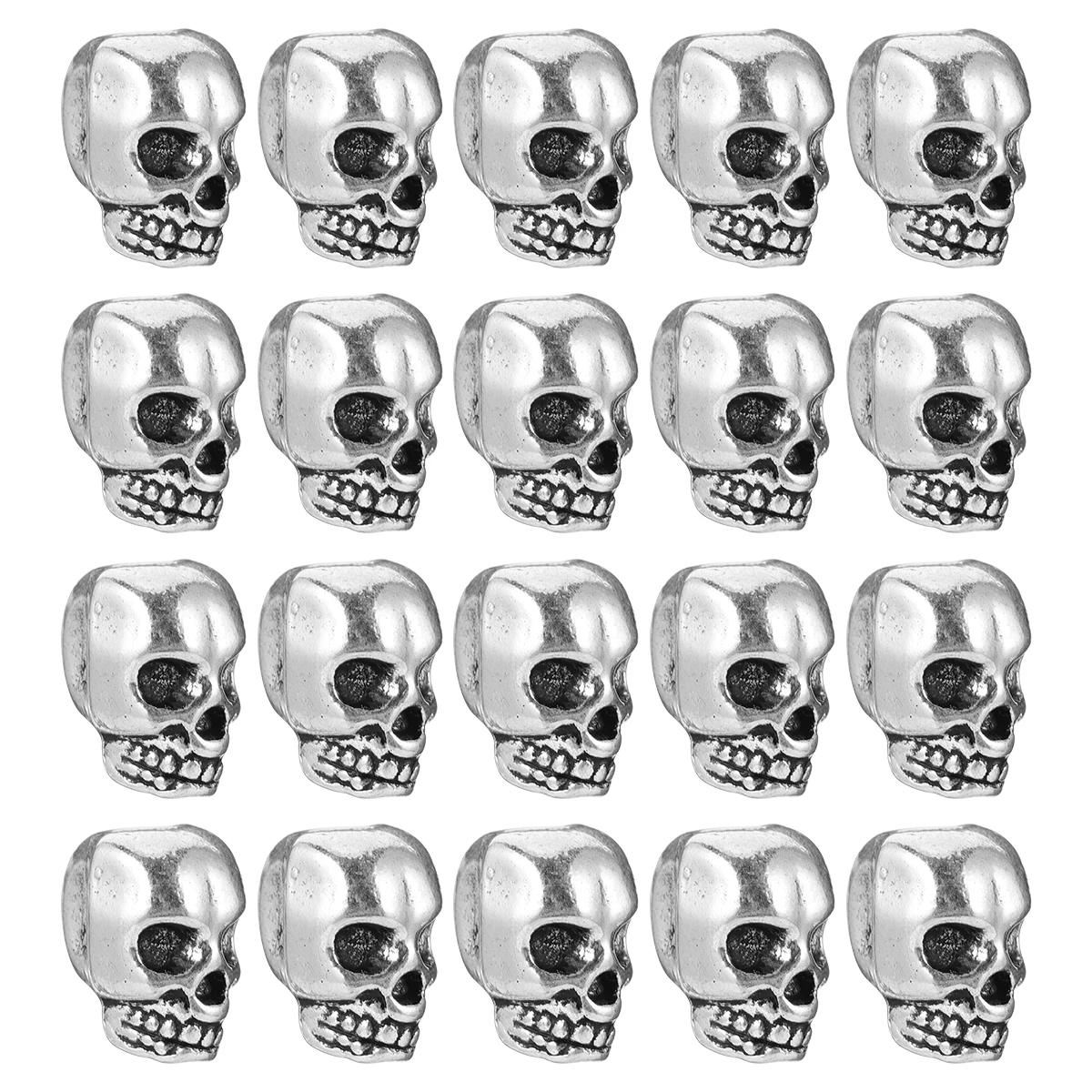 

20Pcs Skull Beads Vintage Alloy Pendants DIY Jewelry Making Charms for Necklaces Bracelets Earrings Accessories